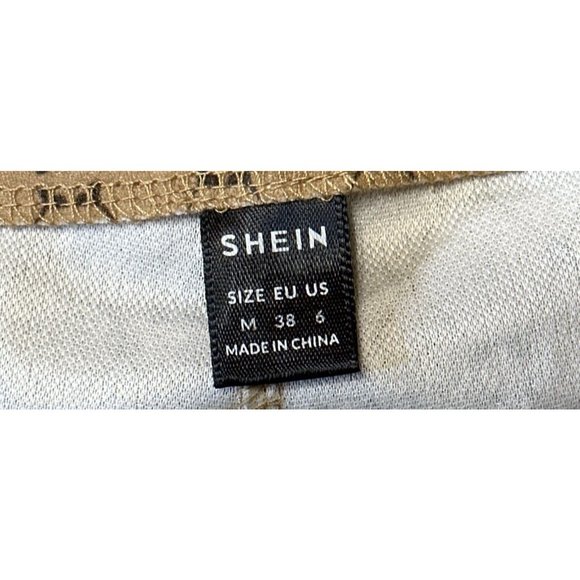 Shein Black/Beige Diamond Print Shorts Polyester Blend Size 6/Med (US)/38 (EU) - Picture 7 of 16